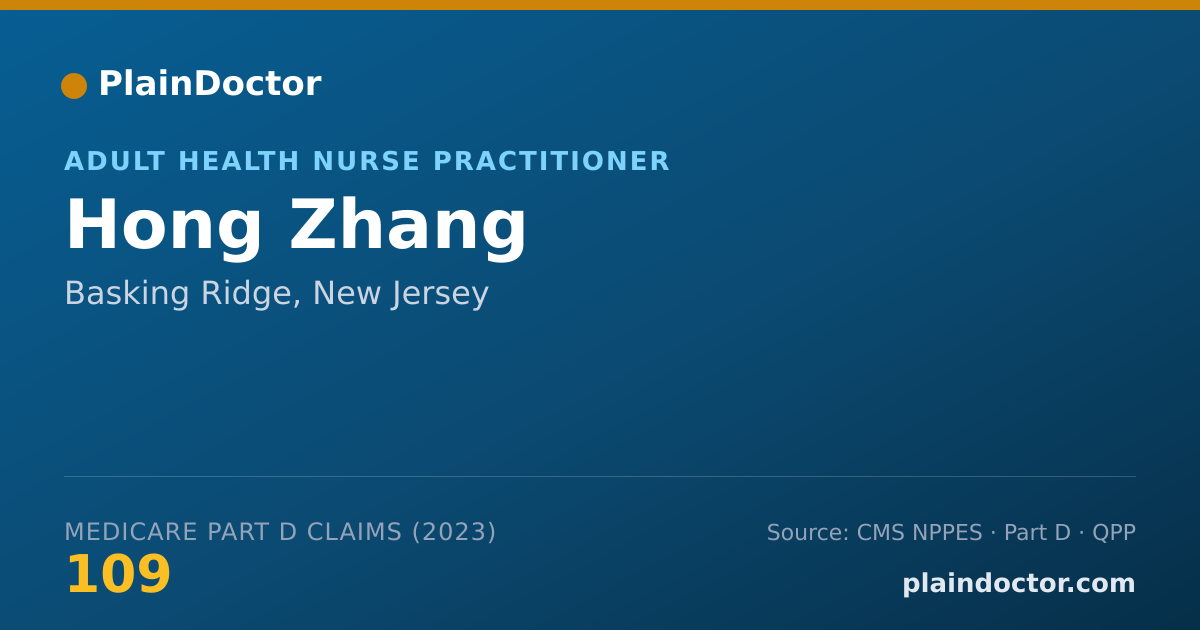 Shareable card for Hong Zhang - Adult Health Nurse Practitioner, Basking Ridge, NJ