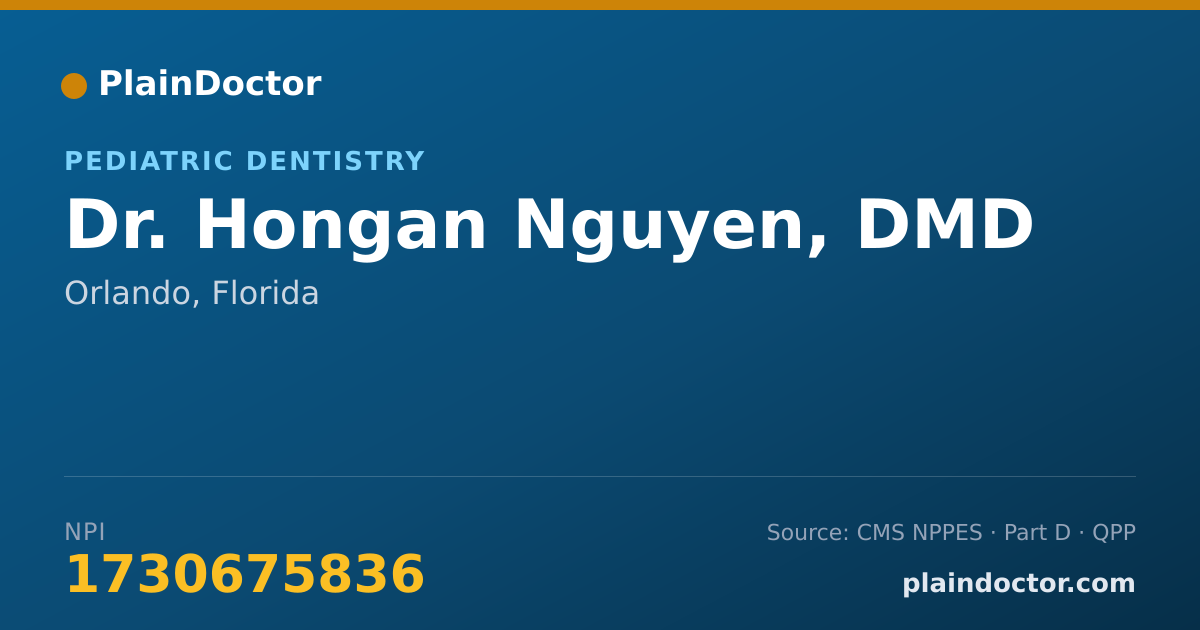 Shareable card for Hongan Nguyen, DMD - Pediatric Dentistry, Orlando, FL