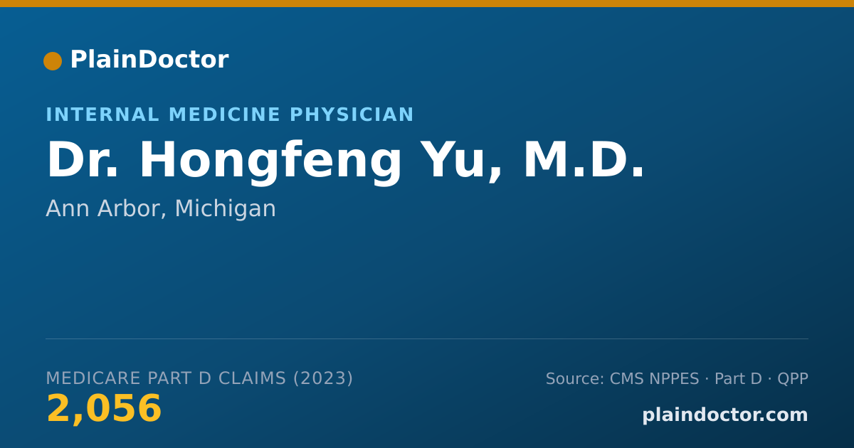 Shareable card for Hongfeng Yu, M.D. - Internal Medicine Physician, Ann Arbor, MI