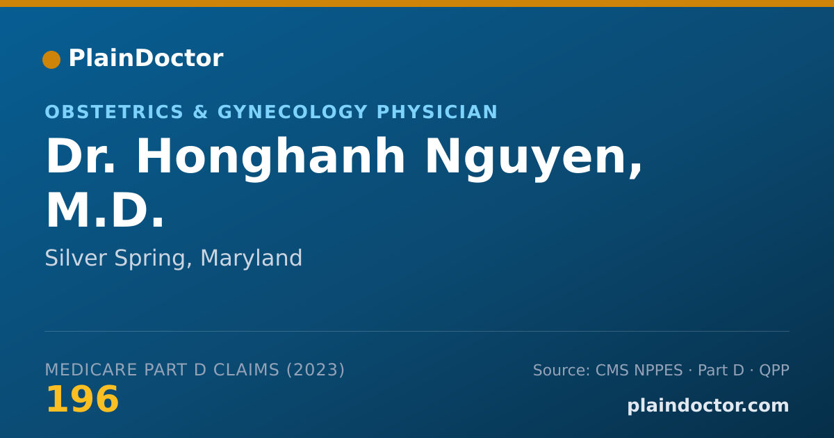 Shareable card for Honghanh Nguyen, M.D. - Obstetrics & Gynecology Physician, Silver Spring, MD
