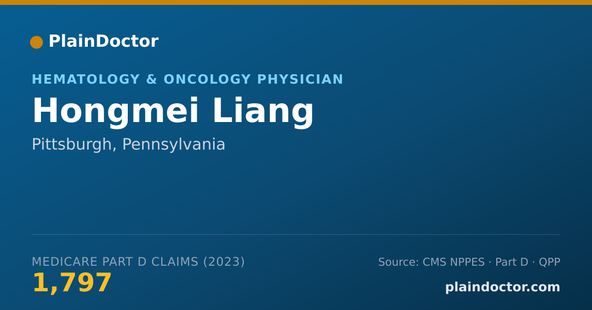 Shareable card for Hongmei Liang - Hematology & Oncology Physician, Pittsburgh, PA