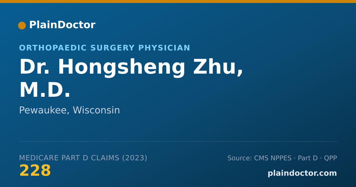 Shareable card for Hongsheng Zhu, M.D. - Orthopaedic Surgery Physician, Pewaukee, WI