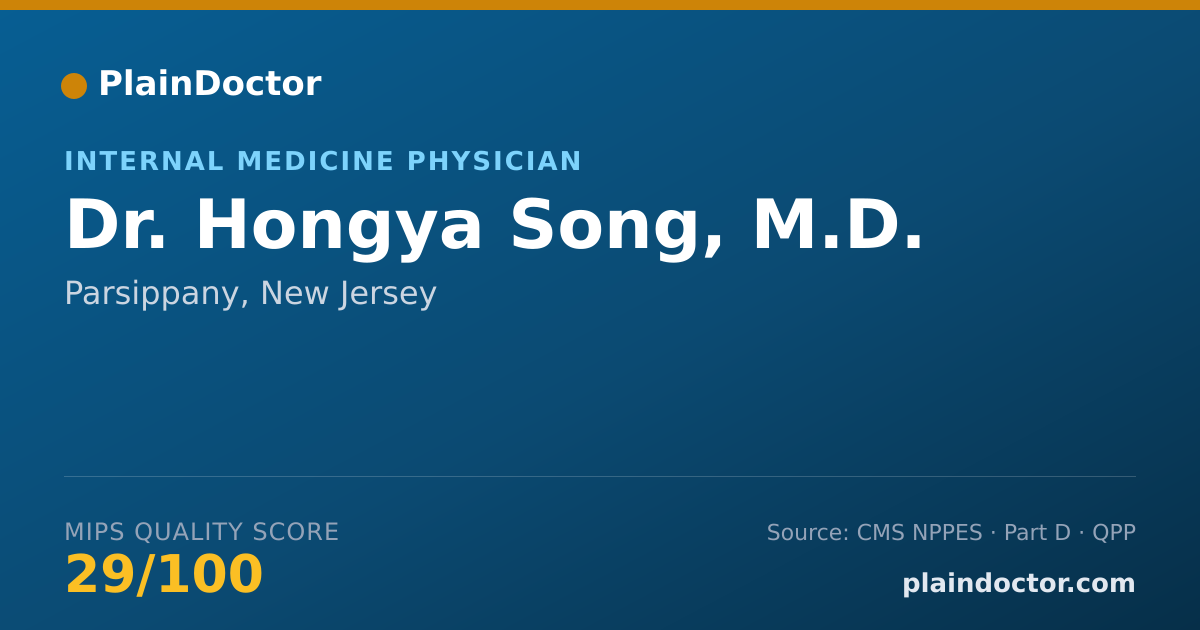 Shareable card for Hongya Song, M.D. - Internal Medicine Physician, Parsippany, NJ