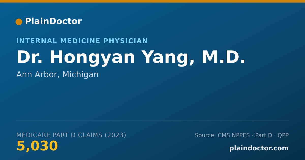 Shareable card for Hongyan Yang, M.D. - Internal Medicine Physician, Ann Arbor, MI