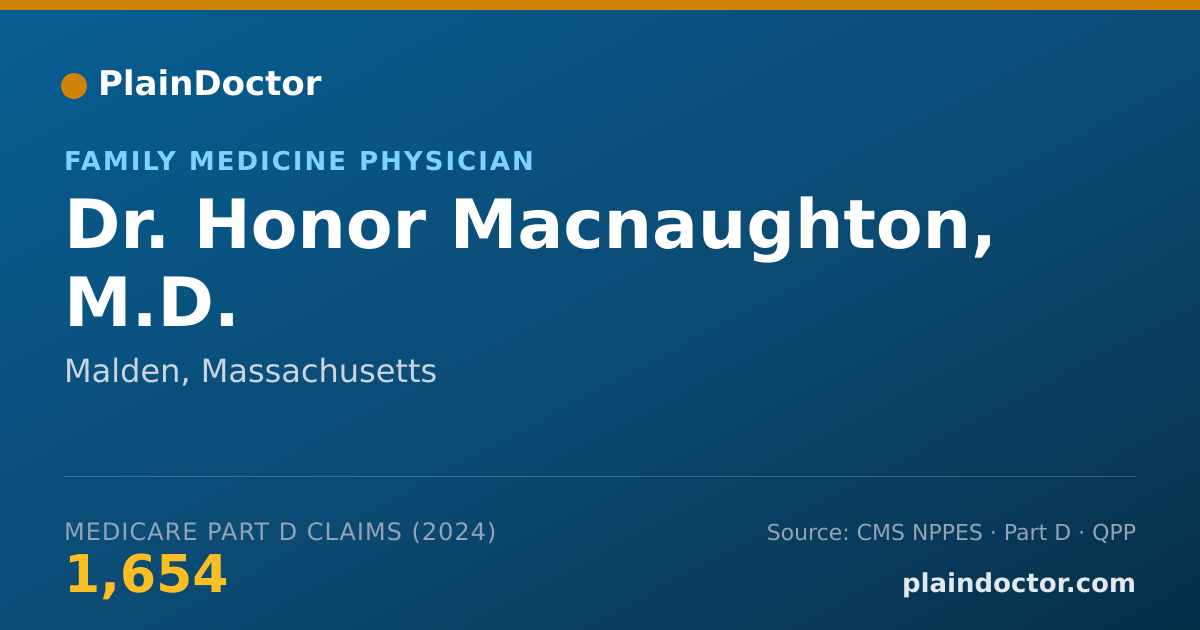 Shareable card for Honor Macnaughton, M.D. - Family Medicine Physician, Malden, MA