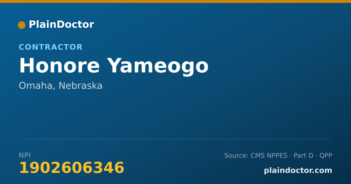Shareable card for Honore Yameogo - Contractor, Omaha, NE