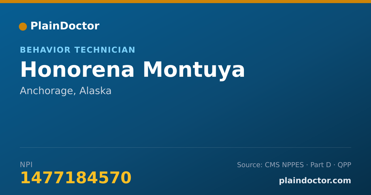 Shareable card for Honorena Montuya - Behavior Technician, Anchorage, AK