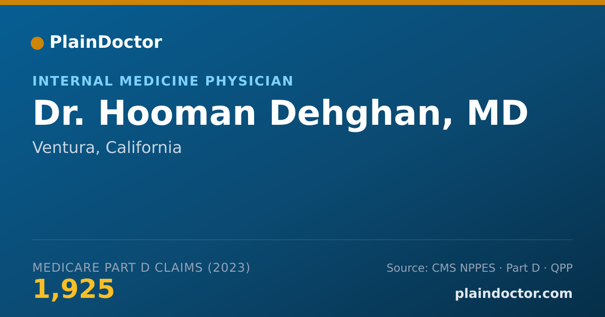 Shareable card for Hooman Dehghan, MD - Internal Medicine Physician, Ventura, CA