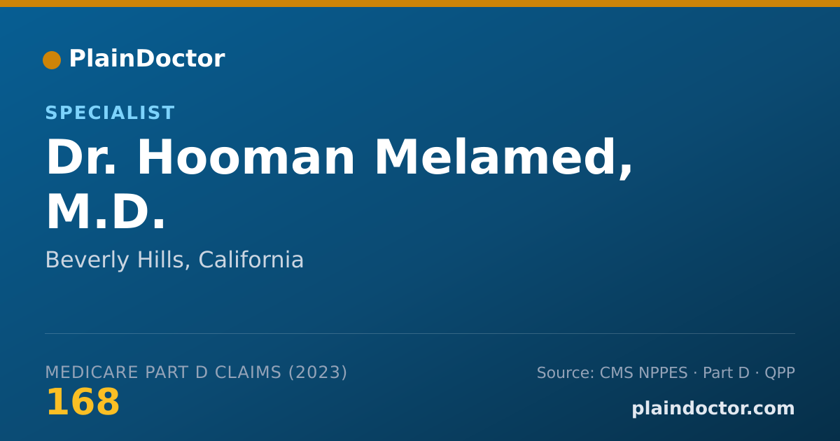 Shareable card for Hooman Melamed, M.D. - Specialist, Beverly Hills, CA