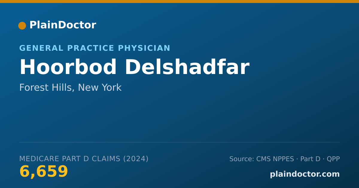 Shareable card for Hoorbod Delshadfar - General Practice Physician, Forest Hills, NY