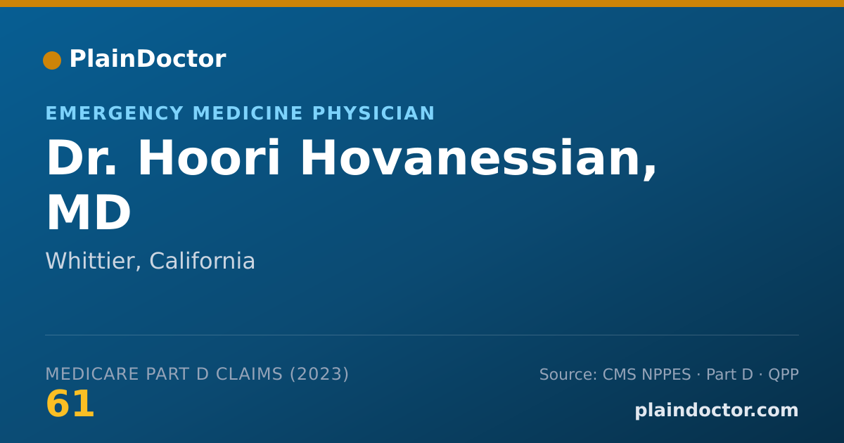Shareable card for Hoori Hovanessian, MD - Emergency Medicine Physician, Whittier, CA