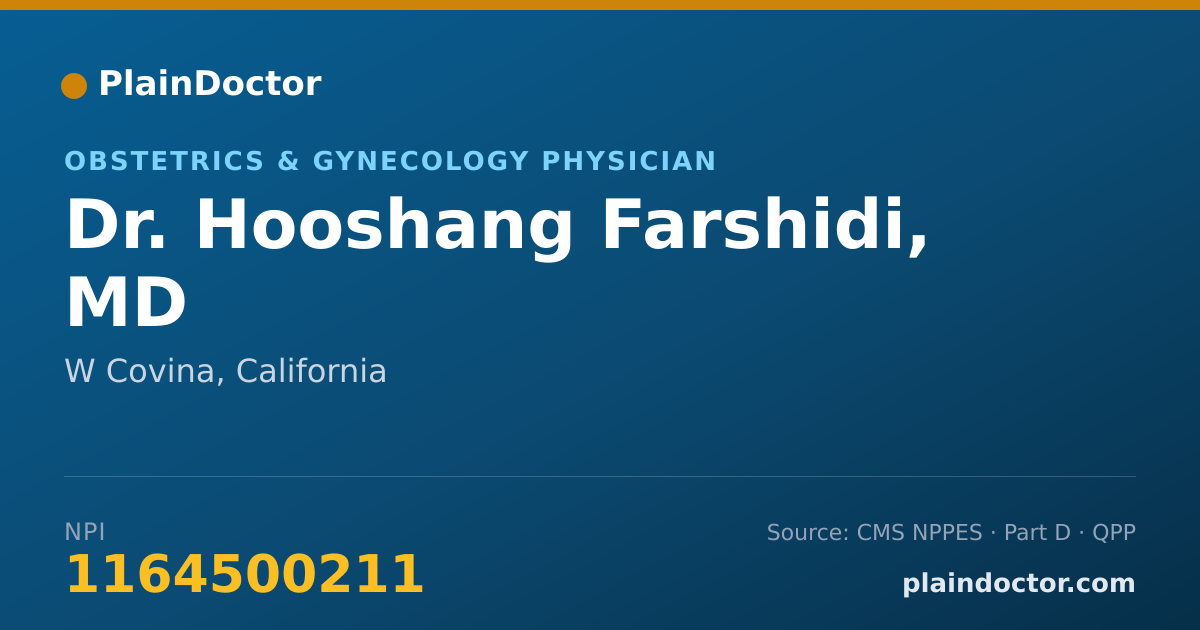Shareable card for Hooshang Farshidi, MD - Obstetrics & Gynecology Physician, W Covina, CA