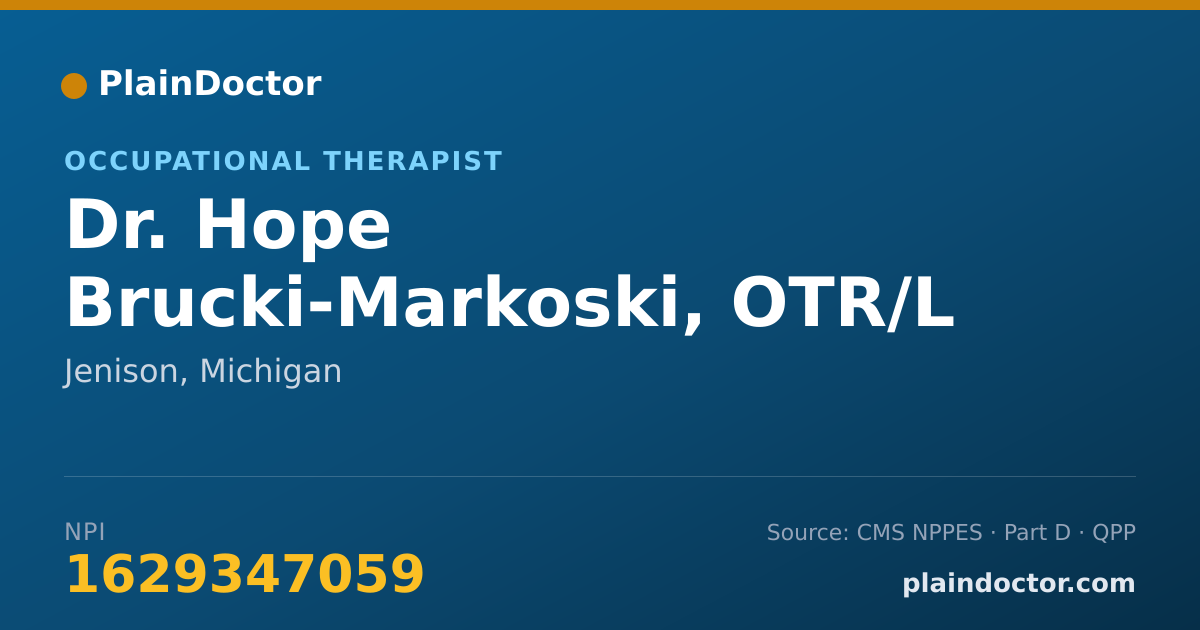 Shareable card for Hope Brucki-Markoski, OTR/L - Occupational Therapist, Jenison, MI