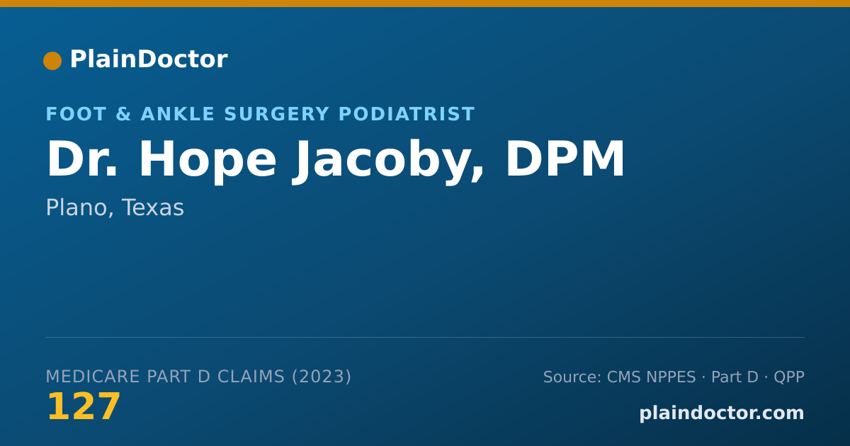 Shareable card for Hope Jacoby, DPM - Foot & Ankle Surgery Podiatrist, Plano, TX