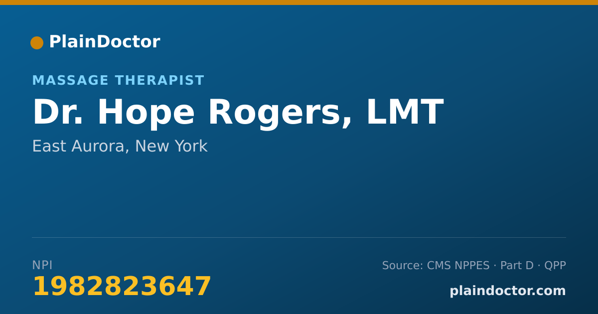 Shareable card for Hope Rogers, LMT - Massage Therapist, East Aurora, NY