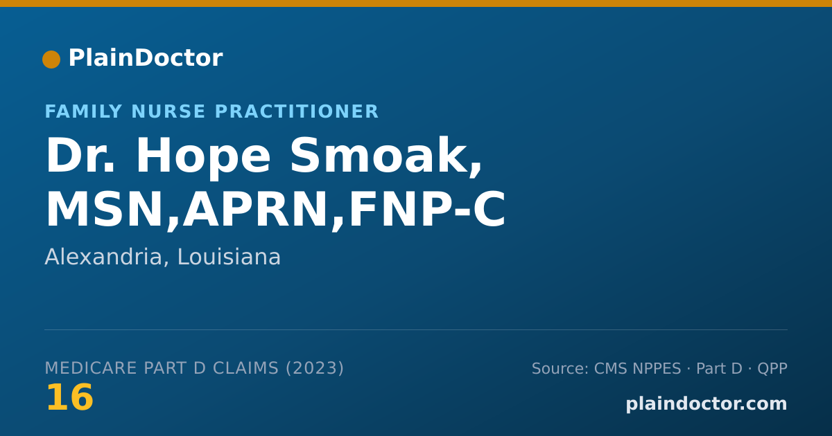 Shareable card for Hope Smoak, MSN,APRN,FNP-C - Family Nurse Practitioner, Alexandria, LA