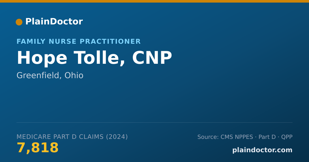 Shareable card for Hope Tolle, CNP - Family Nurse Practitioner, Greenfield, OH