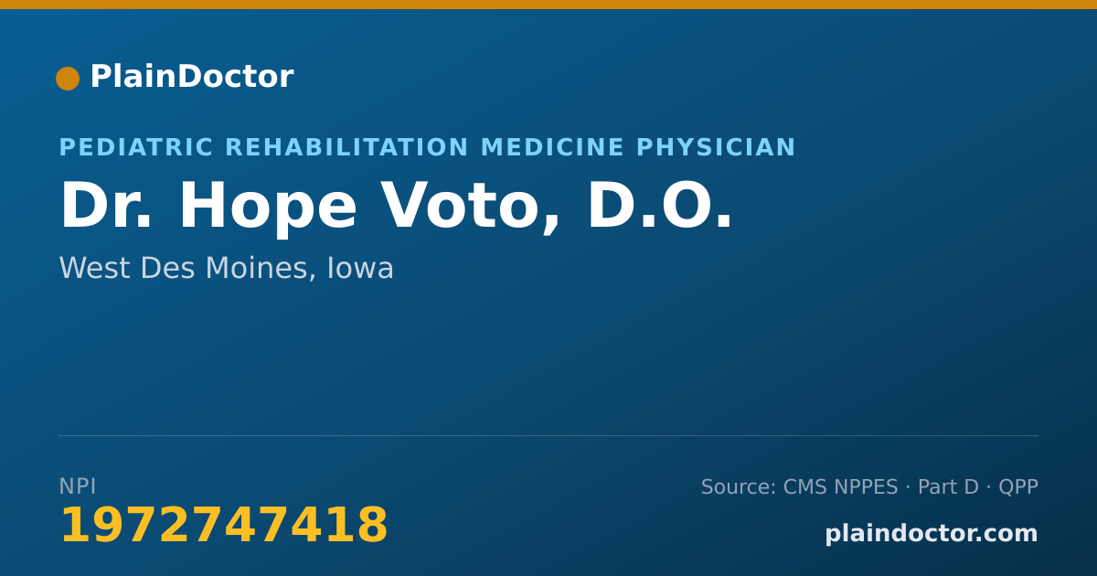 Shareable card for Hope Voto, D.O. - Pediatric Rehabilitation Medicine Physician, West Des Moines, IA