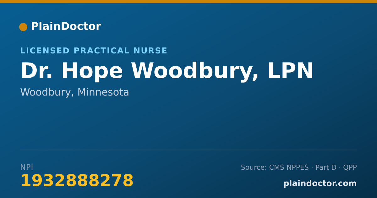 Shareable card for Hope Woodbury, LPN - Licensed Practical Nurse, Woodbury, MN