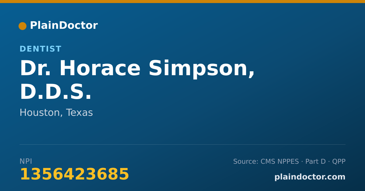 Shareable card for Horace Simpson, D.D.S. - Dentist, Houston, TX