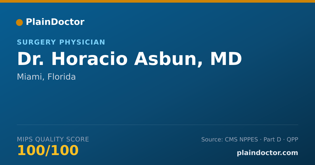 Shareable card for Horacio Asbun, MD - Surgery Physician, Miami, FL
