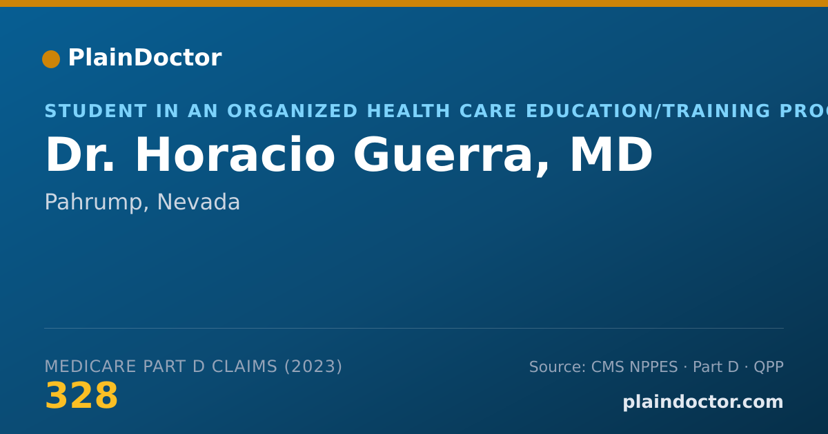 Shareable card for Horacio Guerra, MD - Student in an Organized Health Care Education/Training Program, Pahrump, NV