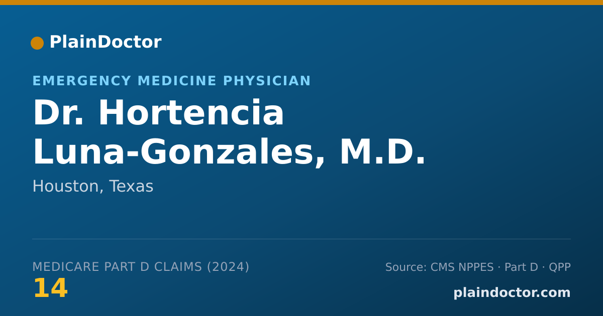 Shareable card for Hortencia Luna-Gonzales, M.D. - Emergency Medicine Physician, Houston, TX