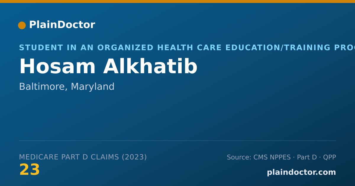 Shareable card for Hosam Alkhatib - Student in an Organized Health Care Education/Training Program, Baltimore, MD