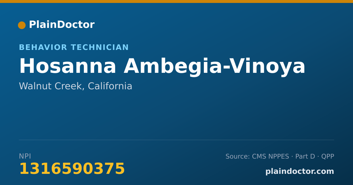 Shareable card for Hosanna Ambegia-Vinoya - Behavior Technician, Walnut Creek, CA