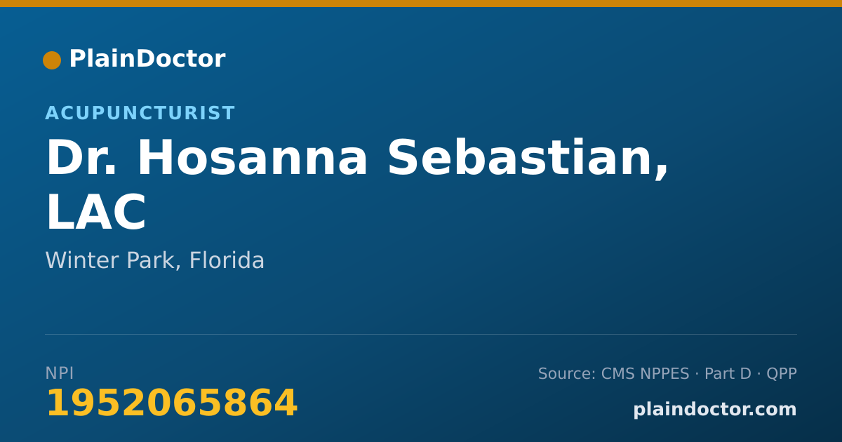 Shareable card for Hosanna Sebastian, LAC - Acupuncturist, Winter Park, FL