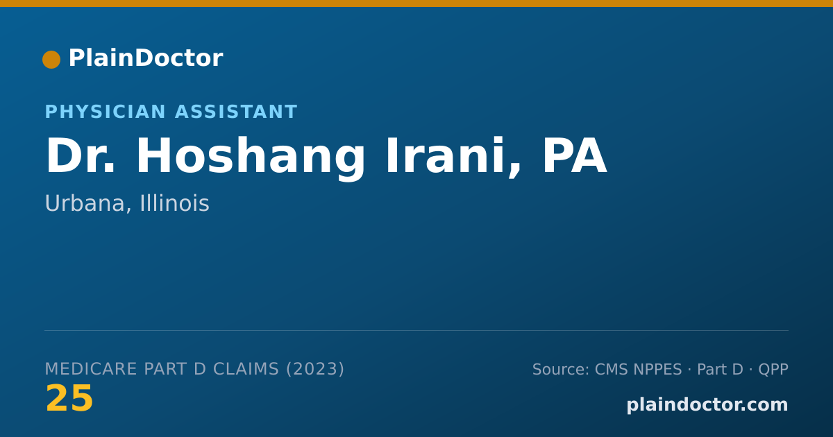 Shareable card for Hoshang Irani, PA - Physician Assistant, Urbana, IL