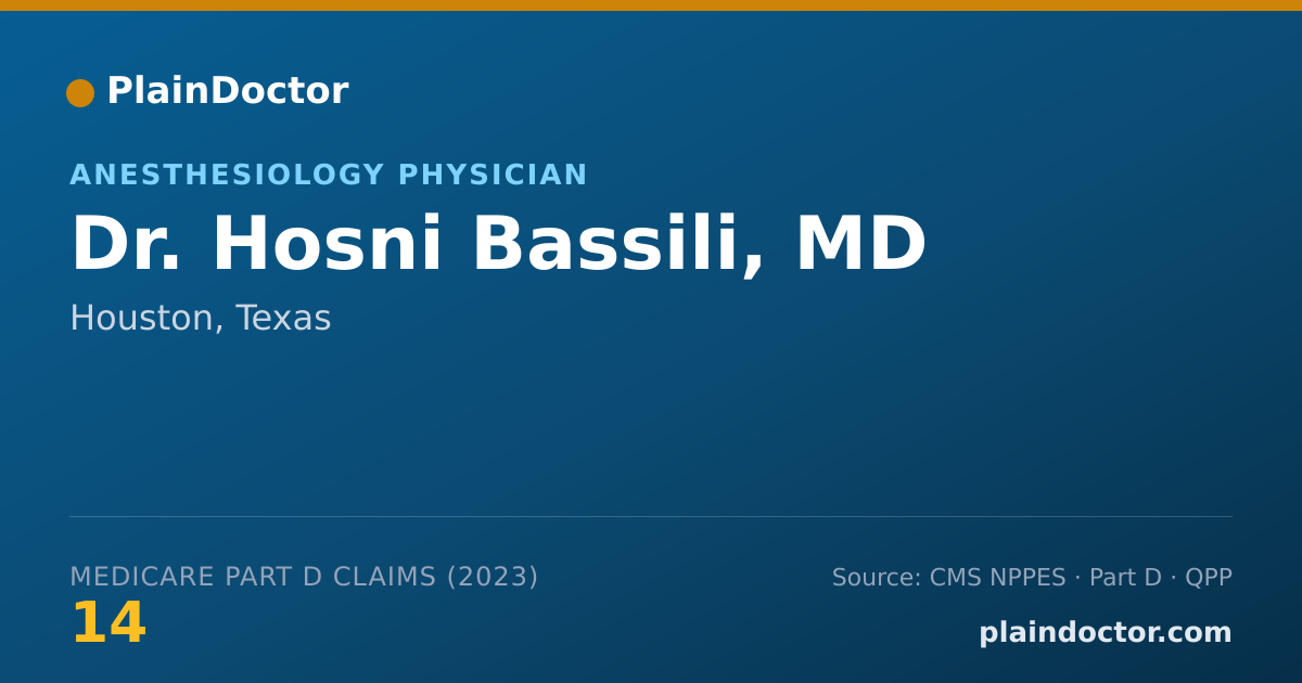 Shareable card for Hosni Bassili, MD - Anesthesiology Physician, Houston, TX