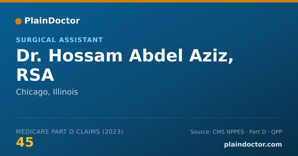 Shareable card for Hossam Abdel Aziz, RSA - Surgical Assistant, Chicago, IL