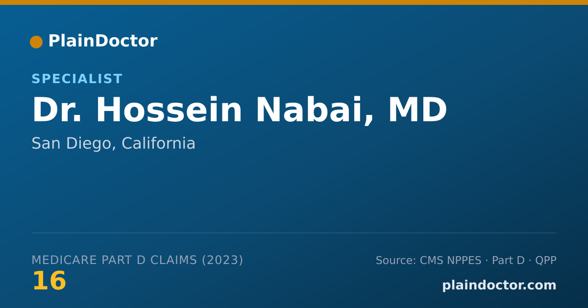 Shareable card for Hossein Nabai, MD - Specialist, San Diego, CA