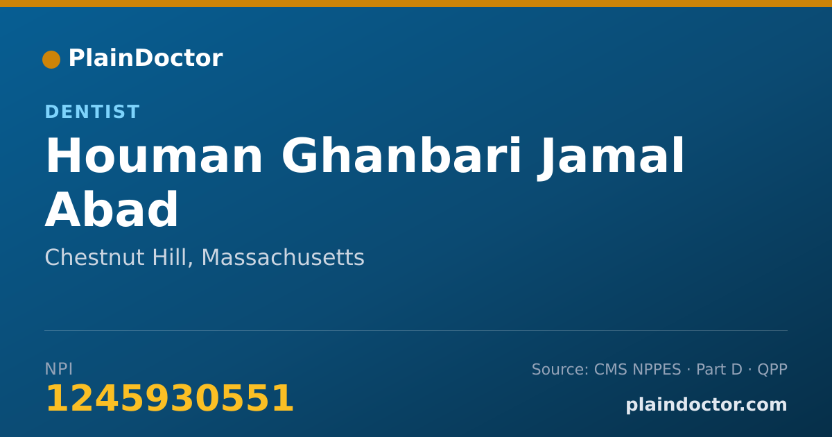 Shareable card for Houman Ghanbari Jamal Abad - Dentist, Chestnut Hill, MA