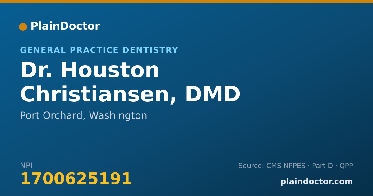 Shareable card for Houston Christiansen, DMD - General Practice Dentistry, Port Orchard, WA