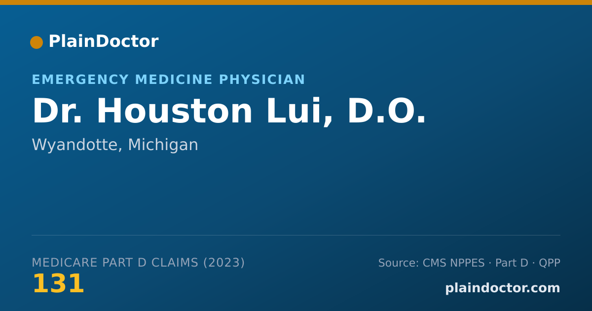 Shareable card for Houston Lui, D.O. - Emergency Medicine Physician, Wyandotte, MI