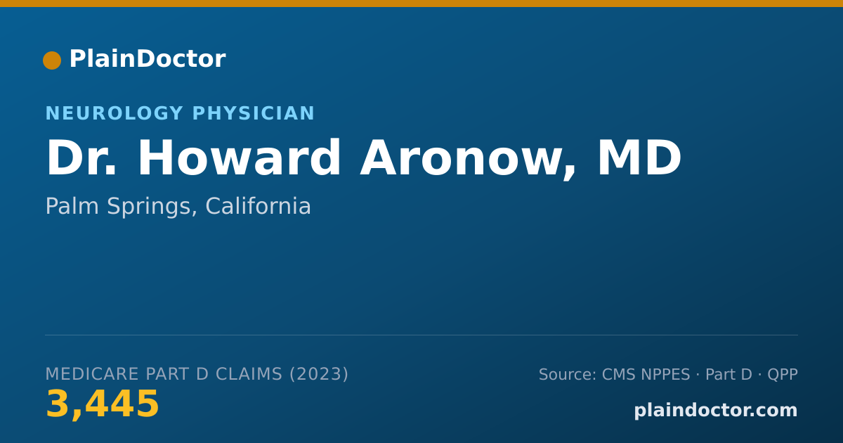 Shareable card for Howard Aronow, MD - Neurology Physician, Palm Springs, CA
