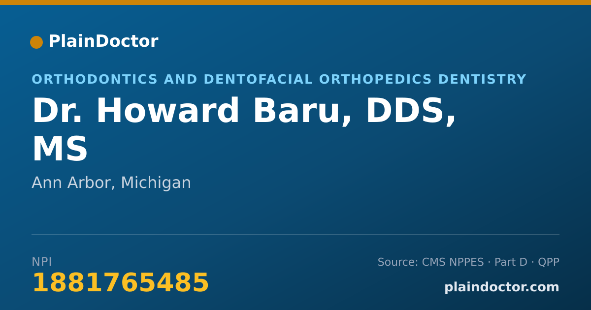 Shareable card for Howard Baru, DDS, MS - Orthodontics and Dentofacial Orthopedics Dentistry, Ann Arbor, MI