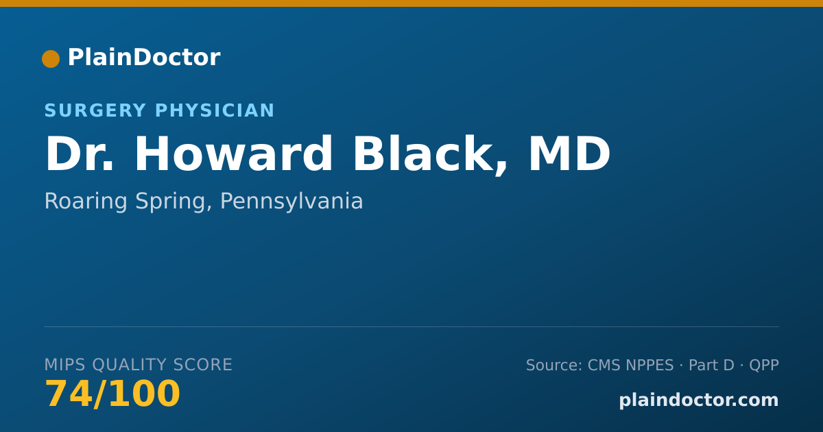 Shareable card for Howard Black, MD - Surgery Physician, Roaring Spring, PA