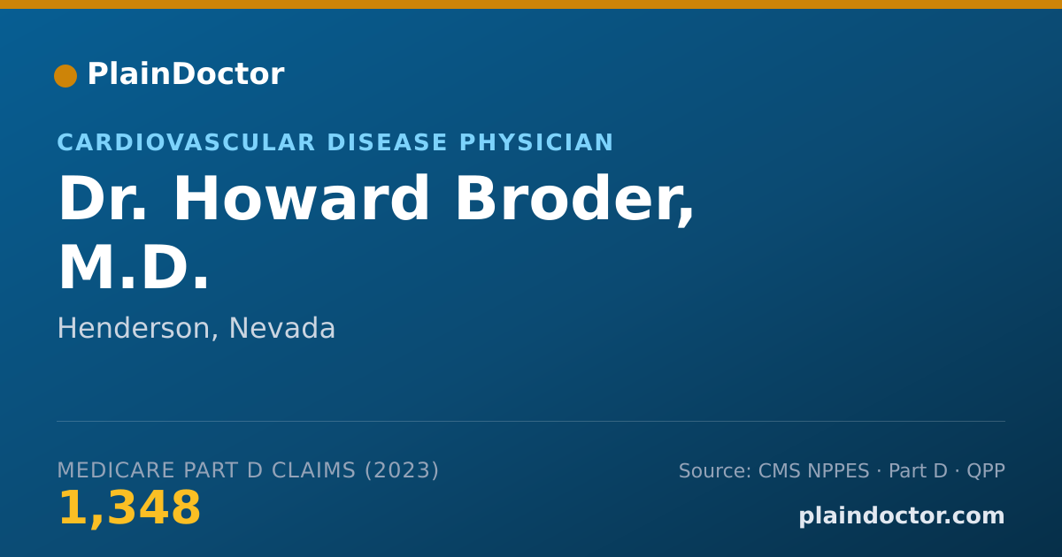 Shareable card for Howard Broder, M.D. - Cardiovascular Disease Physician, Henderson, NV