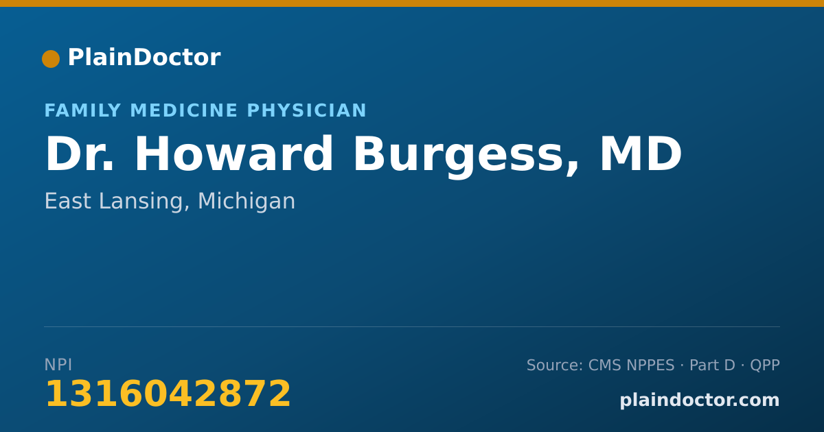 Shareable card for Howard Burgess, MD - Family Medicine Physician, East Lansing, MI