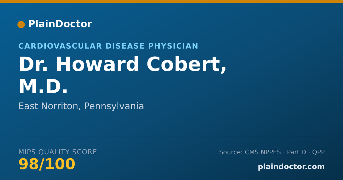 Shareable card for Howard Cobert, M.D. - Cardiovascular Disease Physician, East Norriton, PA