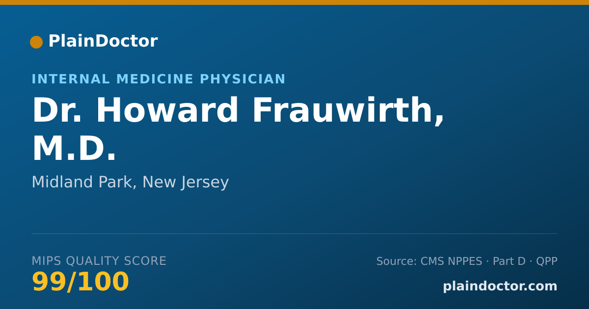Shareable card for Howard Frauwirth, M.D. - Internal Medicine Physician, Midland Park, NJ