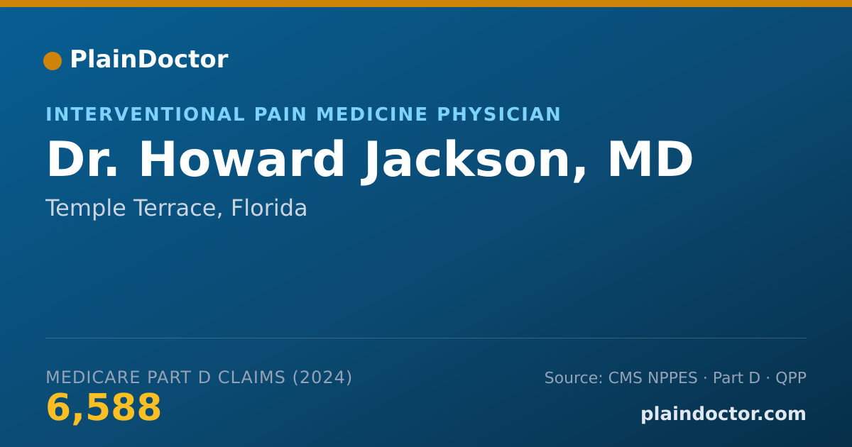 Shareable card for Howard Jackson, MD - Physical Medicine & Rehabilitation Physician, Temple Terrace, FL
