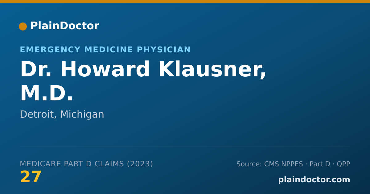 Shareable card for Howard Klausner, M.D. - Emergency Medicine Physician, Detroit, MI