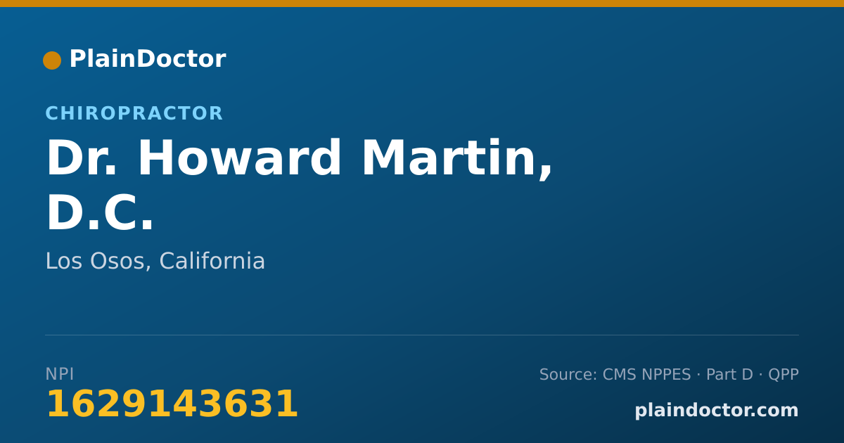 Shareable card for Howard Martin, D.C. - Chiropractor, Los Osos, CA