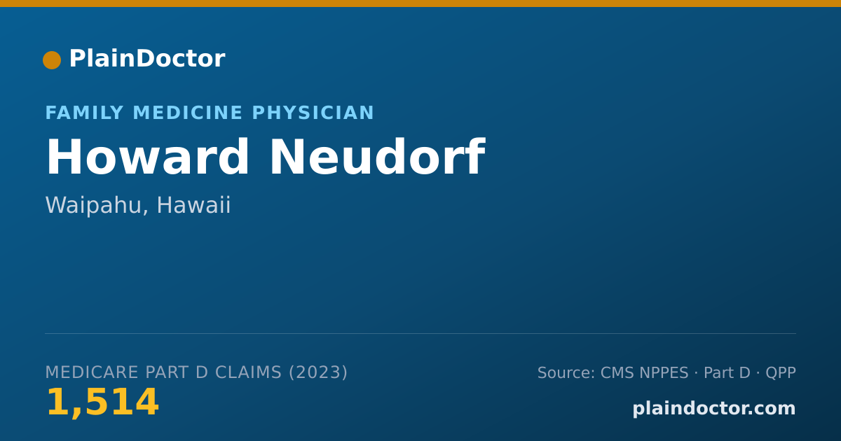Shareable card for Howard Neudorf - Family Medicine Physician, Waipahu, HI