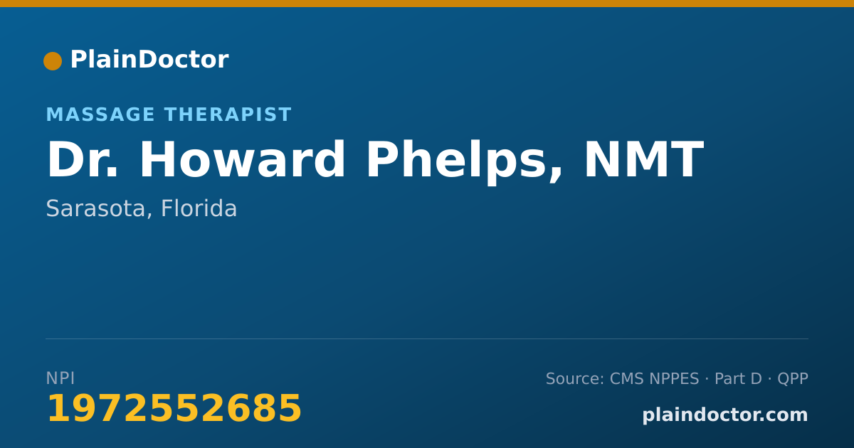 Shareable card for Howard Phelps, NMT - Massage Therapist, Sarasota, FL