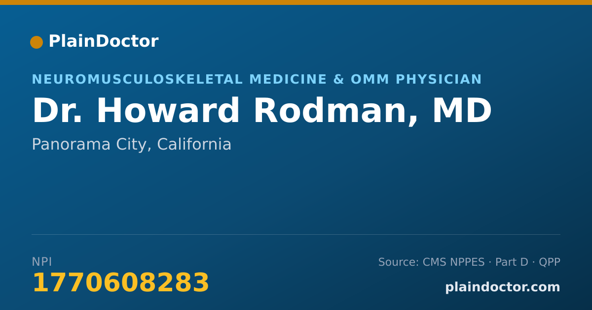 Shareable card for Howard Rodman, MD - Neuromusculoskeletal Medicine & OMM Physician, Panorama City, CA